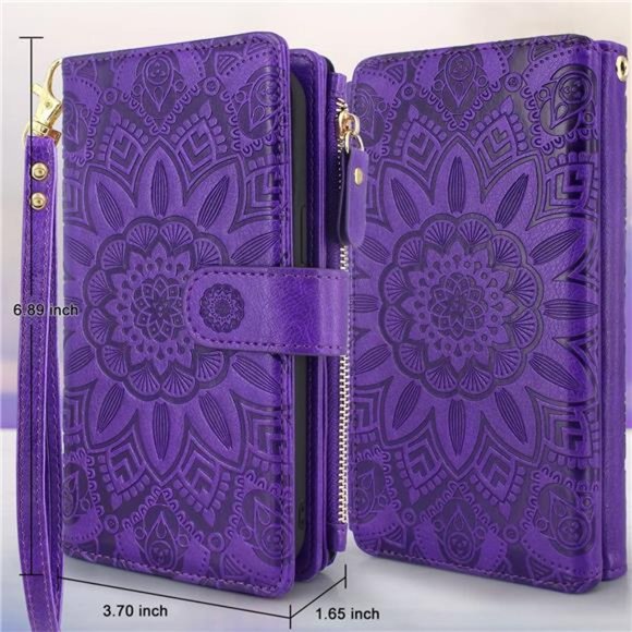 For iPhone 14 Pro Max 6.7in 5G 2022 Durable PU Leather Wallet Case with Strap - Picture 4 of 6